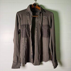 rag & bone Shacket Long Sleeve Shirt Jacket Coco Silver Brown Sz XS -RN 108879
